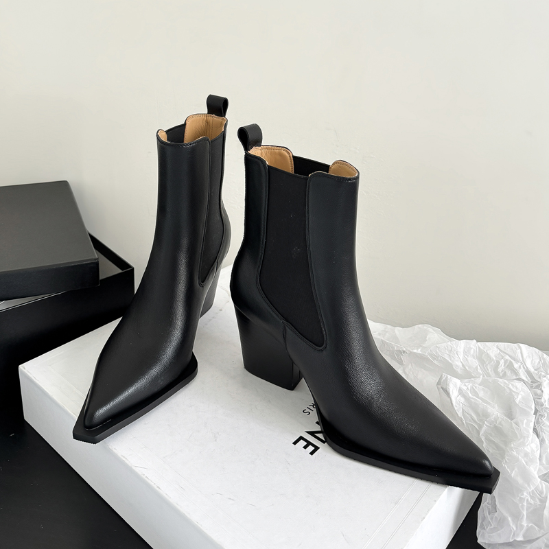 Men Formal Wear With Boots - Nowe 2027 Skórzane Botki Chelsea z